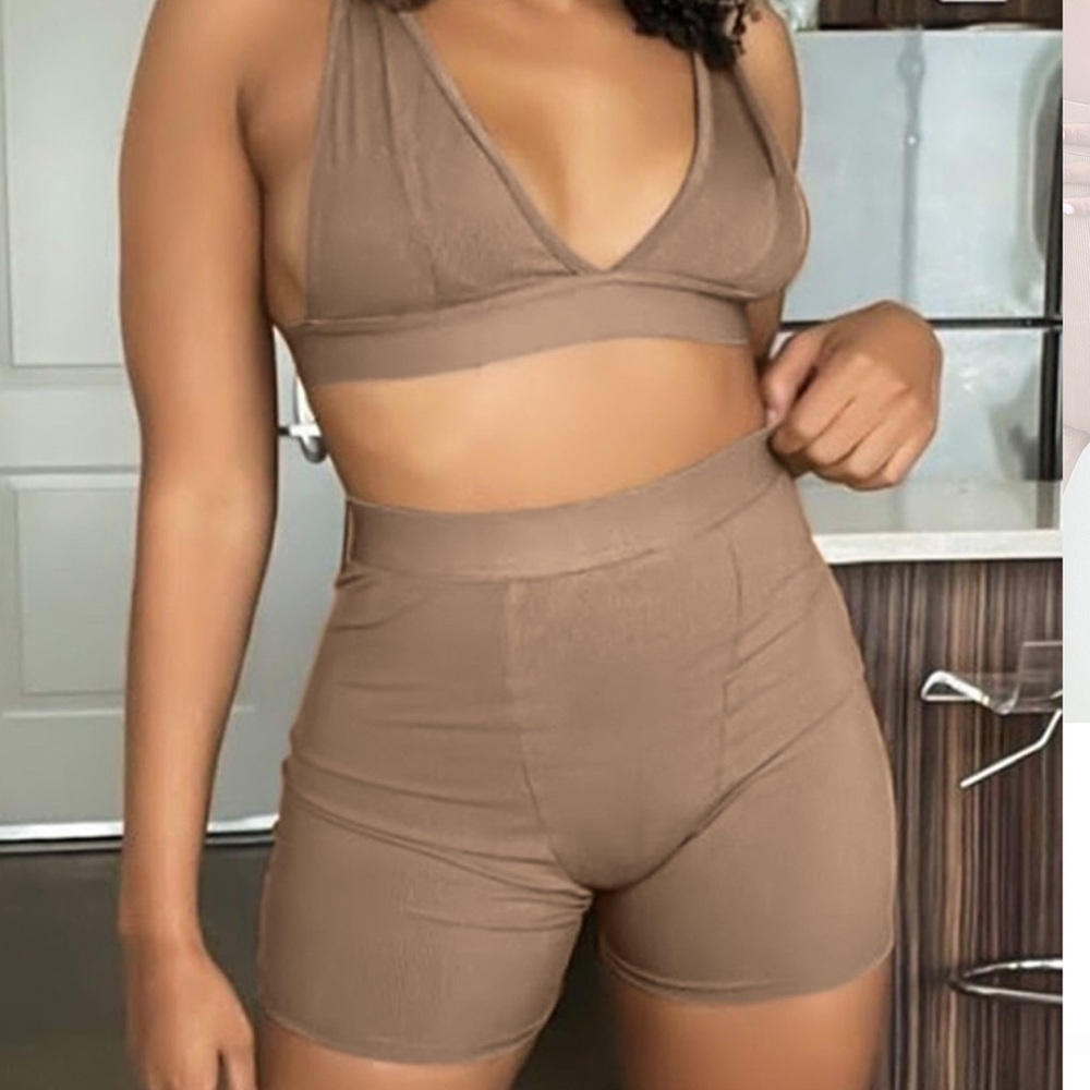 Khaki two piece set.